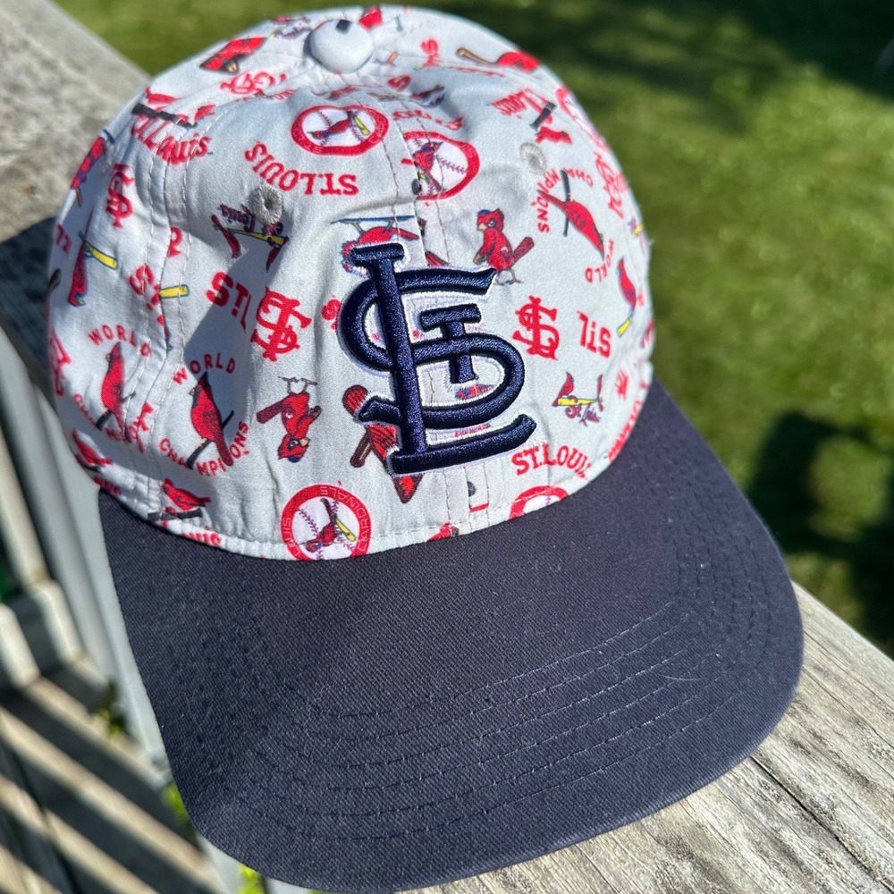 St Louis Cardinals MLB Baseball Hat All Over Print Strapback Navy Blue Gray Cap
